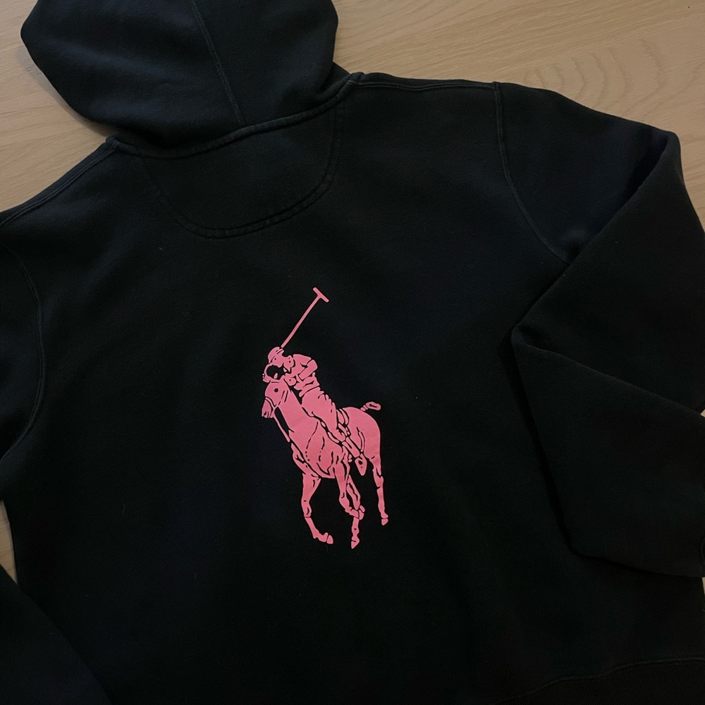 Ralph Lauren pink polo zip up hoodie
